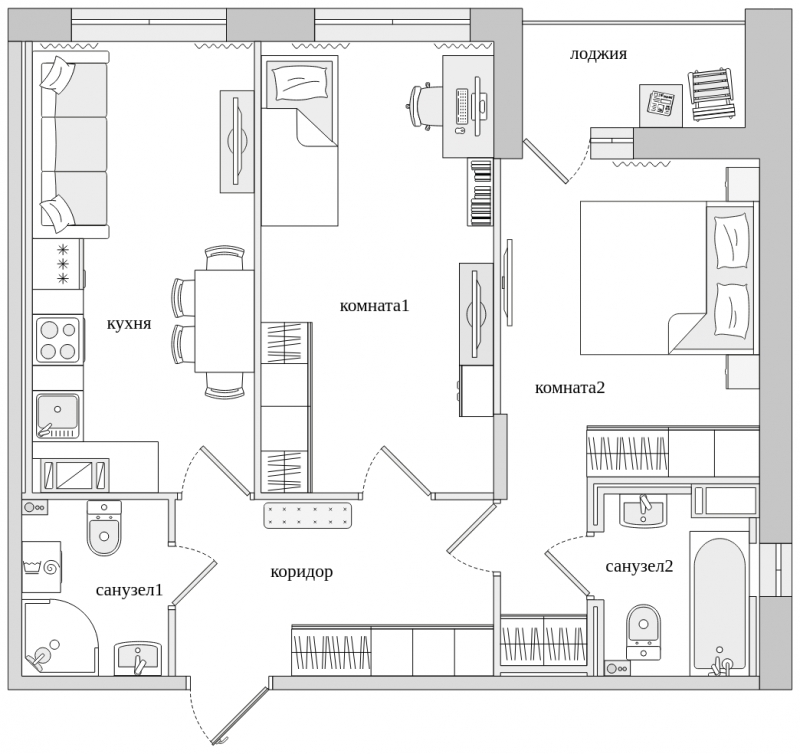 2-комнатная квартира с отделкой в ЖК AEROCITY CLUB на 8 этаже в г секции. Сдача в 4 кв. 2021 г.
