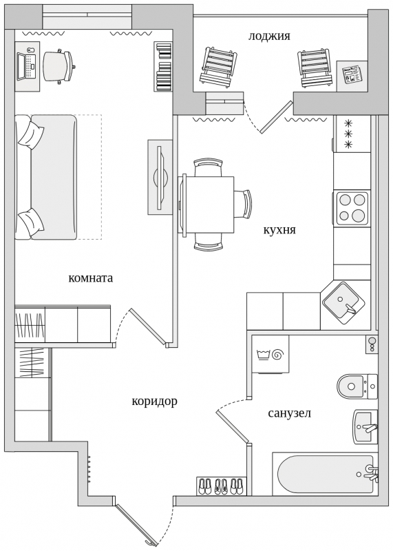 2-комнатная квартира с отделкой в ЖК Черная Речка на 4 этаже в 7 секции. Сдача в 4 кв. 2023 г.