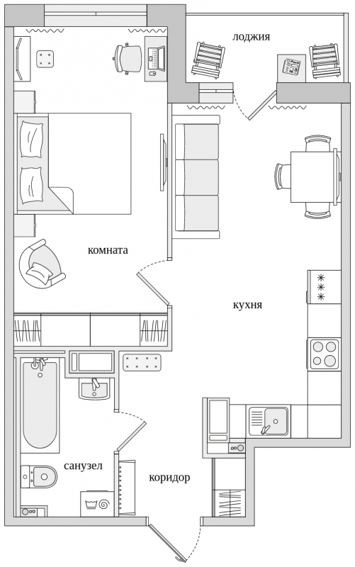 2-комнатная квартира с отделкой в ЖК LIFE-Варшавская на 20 этаже в 1 секции. Сдача в 1 кв. 2024 г.