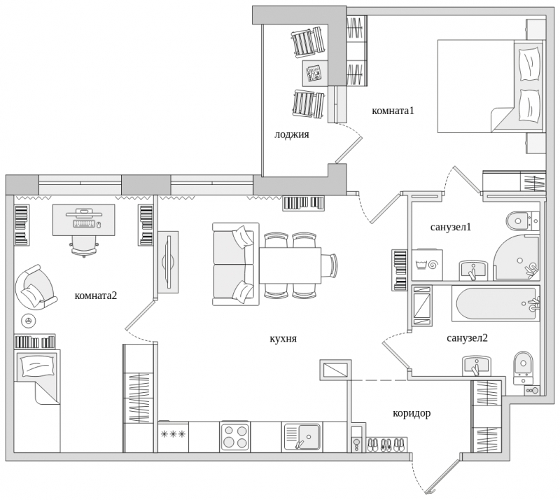 1-комнатная квартира с отделкой в ЖК Черная Речка на 3 этаже в 3 секции. Сдача в 4 кв. 2023 г.