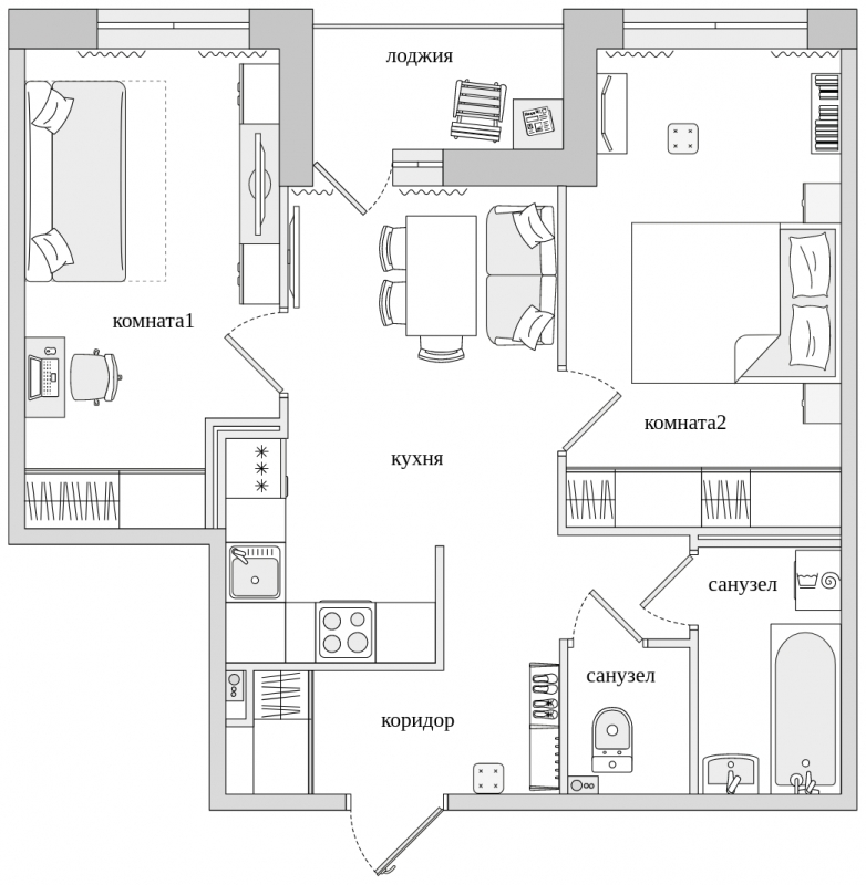1-комнатная квартира с отделкой в ЖК Черная Речка на 6 этаже в 3 секции. Сдача в 4 кв. 2023 г.
