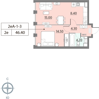 1-комнатная квартира с отделкой в ЖК Столичный на 4 этаже в 2 секции. Сдача в 2 кв. 2023 г.