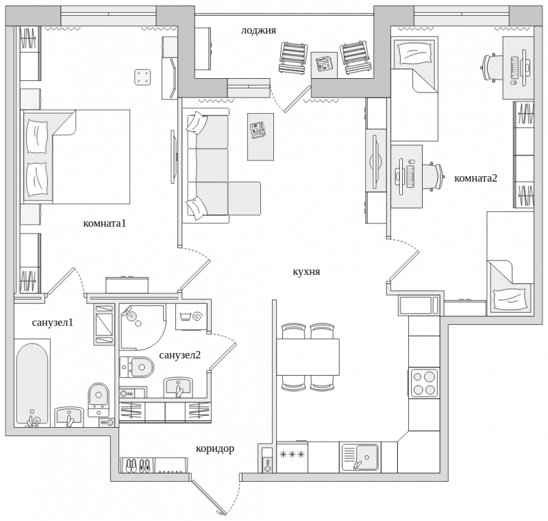 3-комнатная квартира в ЖК Лица на 8 этаже в 5 секции. Дом сдан.