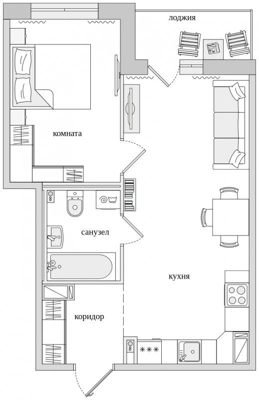 3-комнатная квартира в Клубный дом «Концепт House» на 5 этаже в 1 секции. Дом сдан.