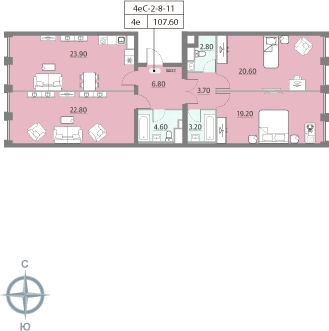 1-комнатная квартира (Студия) в ЖК Квартал Тетрис на 12 этаже в 1 секции. Сдача в 2 кв. 2025 г.