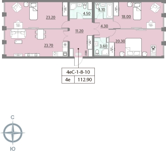 1-комнатная квартира (Студия) в ЖК Квартал Тетрис на 19 этаже в 1 секции. Сдача в 2 кв. 2025 г.