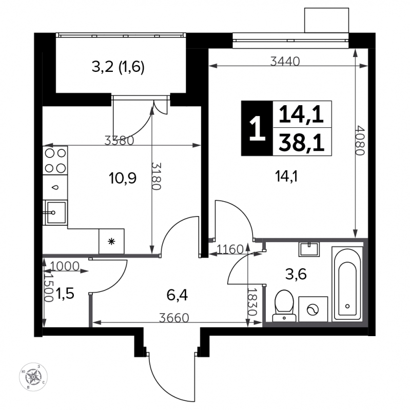 3-комнатная квартира с отделкой в ЖК Черная Речка на 6 этаже в 5 секции. Сдача в 1 кв. 2022 г.