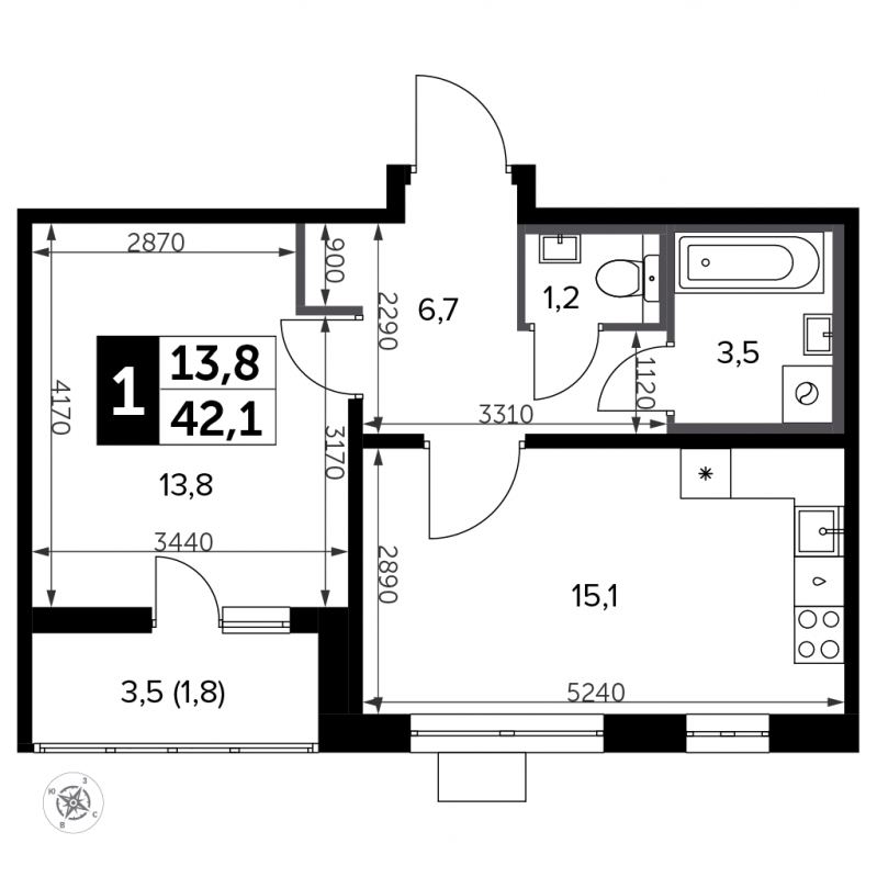 2-комнатная квартира с отделкой в ЖК Южная Битца на 23 этаже в 6 секции. Сдача в 2 кв. 2021 г.