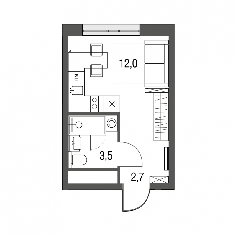 1-комнатная квартира с отделкой в ЖК Южная Битца на 14 этаже в 7 секции. Сдача в 3 кв. 2023 г.