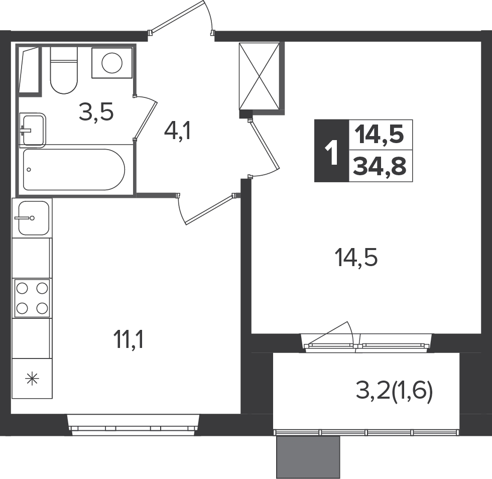 3-комнатная квартира с отделкой в ЖК Южная Битца на 19 этаже в 3 секции. Сдача в 3 кв. 2023 г.