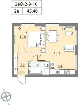 3-комнатная квартира в ЖК ЗИЛАРТ на 13 этаже в 1 секции. Сдача в 2 кв. 2022 г.
