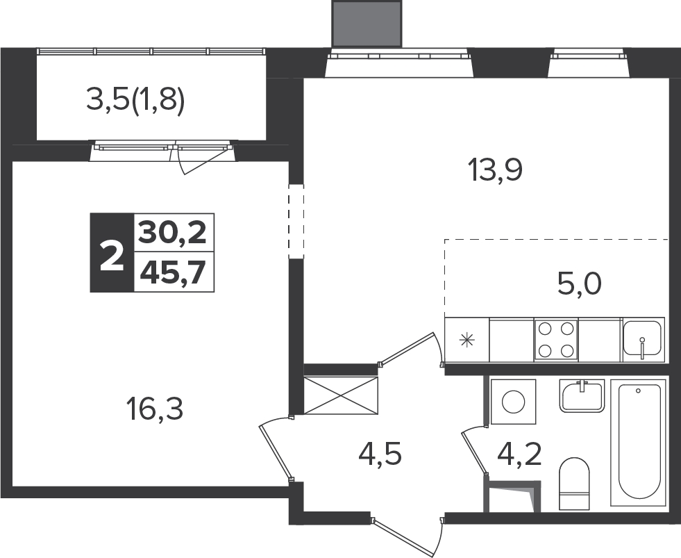 1-комнатная квартира с отделкой в ЖК Настроение на 15 этаже в 2 секции. Сдача в 1 кв. 2021 г.