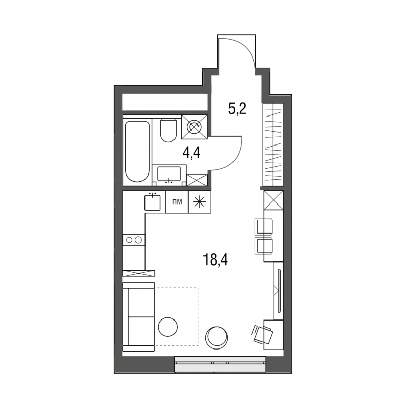 1-комнатная квартира с отделкой в ЖК Южная Битца на 17 этаже в 2 секции. Сдача в 3 кв. 2023 г.