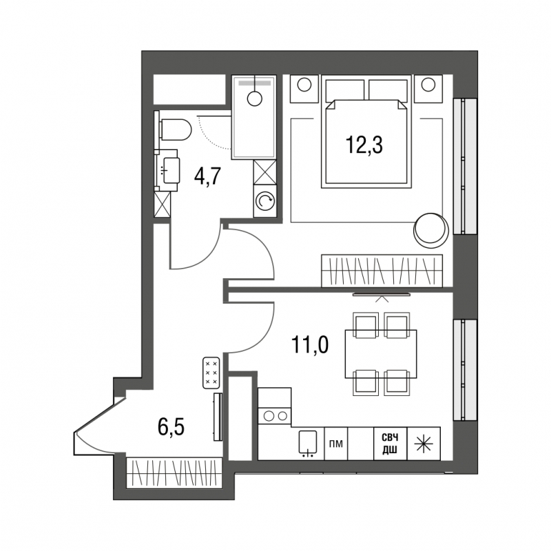 2-комнатная квартира с отделкой в ЖК Южная Битца на 16 этаже в 4 секции. Сдача в 3 кв. 2023 г.