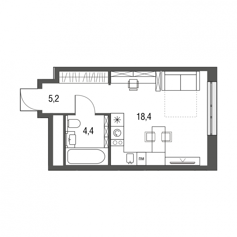 3-комнатная квартира с отделкой в ЖК Южная Битца на 15 этаже в 8 секции. Сдача в 2 кв. 2021 г.