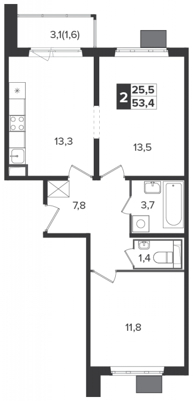 3-комнатная квартира с отделкой в ЖК Южная Битца на 10 этаже в 4 секции. Сдача в 3 кв. 2023 г.