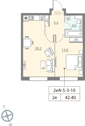 2-комнатная квартира с отделкой в ЖК Английская миля на 2 этаже в 11 секции. Дом сдан.