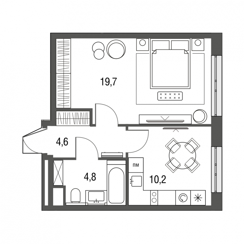 3-комнатная квартира с отделкой в ЖК Южная Битца на 20 этаже в 2 секции. Сдача в 3 кв. 2023 г.