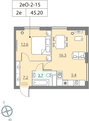 1-комнатная квартира с отделкой в ЖК Столичный на 17 этаже в 5 секции. Сдача в 3 кв. 2022 г.