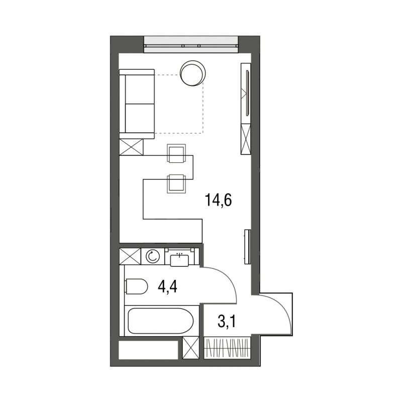 2-комнатная квартира с отделкой в ЖК Полярная 25 на 26 этаже в 7 секции. Сдача в 1 кв. 2024 г.