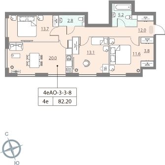 3-комнатная квартира с отделкой в ЖК ЗИЛАРТ на 16 этаже в 1 секции. Сдача в 4 кв. 2023 г.