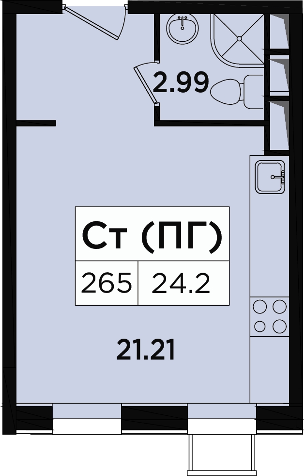 2-комнатная квартира в ЖК Баркли Медовая Долина на 2 этаже в 1 секции. Дом сдан.