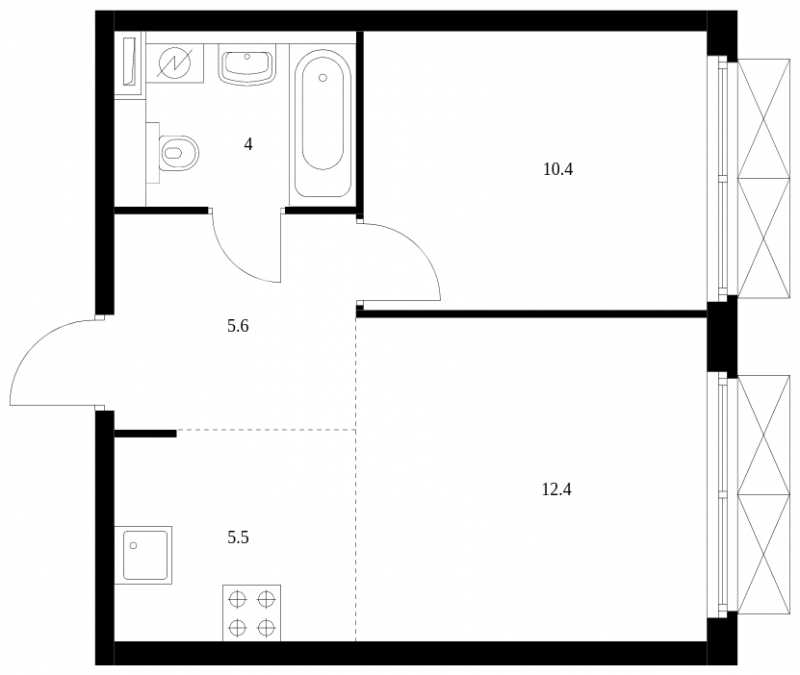1-комнатная квартира в ЖК Сиреневый Парк на 21 этаже в 7 секции. Сдача в 1 кв. 2024 г.