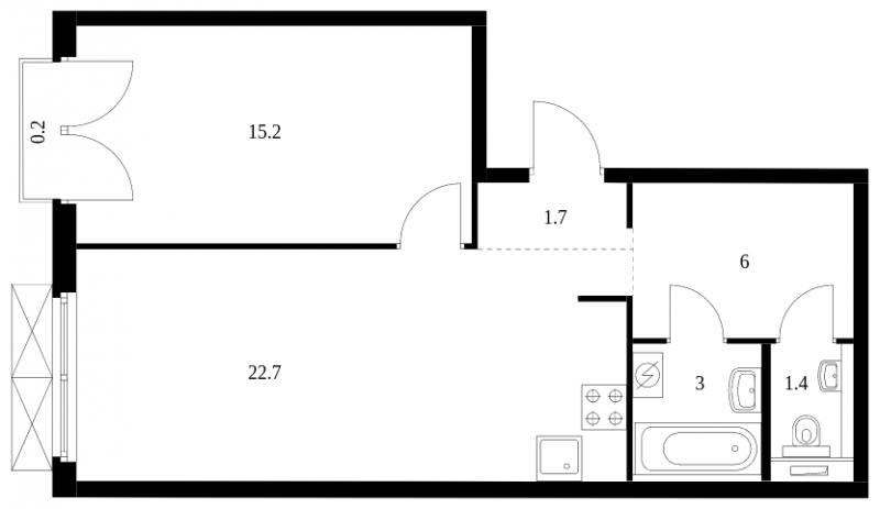 2-комнатная квартира с отделкой в ЖК HILL8 на 11 этаже в 1 секции. Сдача в 2 кв. 2020 г.