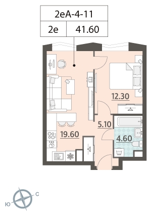 2-комнатная квартира с отделкой в ЖК ЗИЛАРТ на 4 этаже в 1 секции. Сдача в 4 кв. 2023 г.