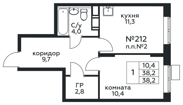 2-комнатная квартира с отделкой в ЖК Западный порт на 2 этаже в 1 секции. Сдача в 3 кв. 2023 г.