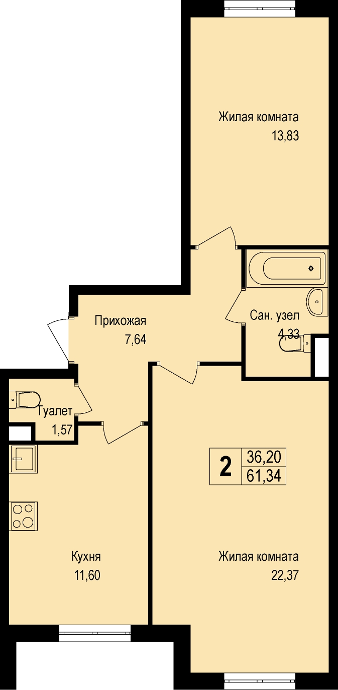 1-комнатная квартира с отделкой в ЖК Движение.Тушино на 5 этаже в 2 секции. Сдача в 2 кв. 2022 г.