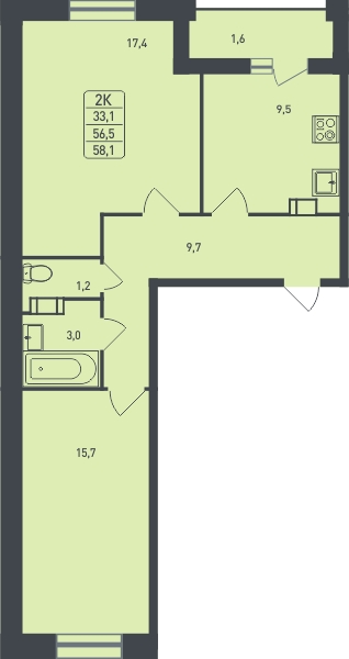 1-комнатная квартира (Студия) в ЖК Движение.Тушино на 8 этаже в 2 секции. Сдача в 2 кв. 2022 г.
