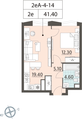 1-комнатная квартира с отделкой в ЖК Новые Ватутинки. Центральный на 11 этаже в 4 секции. Сдача в 1 кв. 2024 г.
