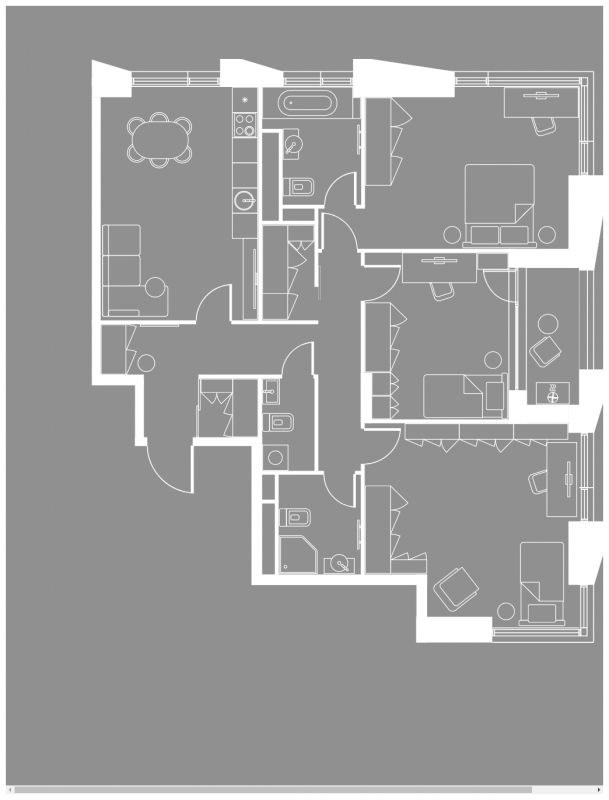 4-комнатная квартира в ЖК Turandot Residences на 5 этаже в 1 секции. Дом сдан.
