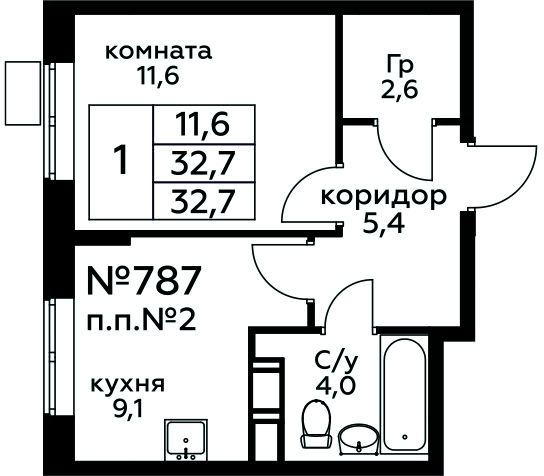 3-комнатная квартира в ЖК Событие на 15 этаже в 5 секции. Сдача в 4 кв. 2023 г.