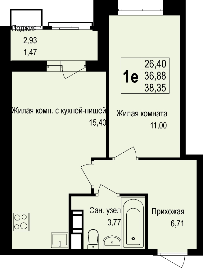 3-комнатная квартира в ЖК Город Счастья на 8 этаже в 5 секции. Сдача в 2 кв. 2019 г.