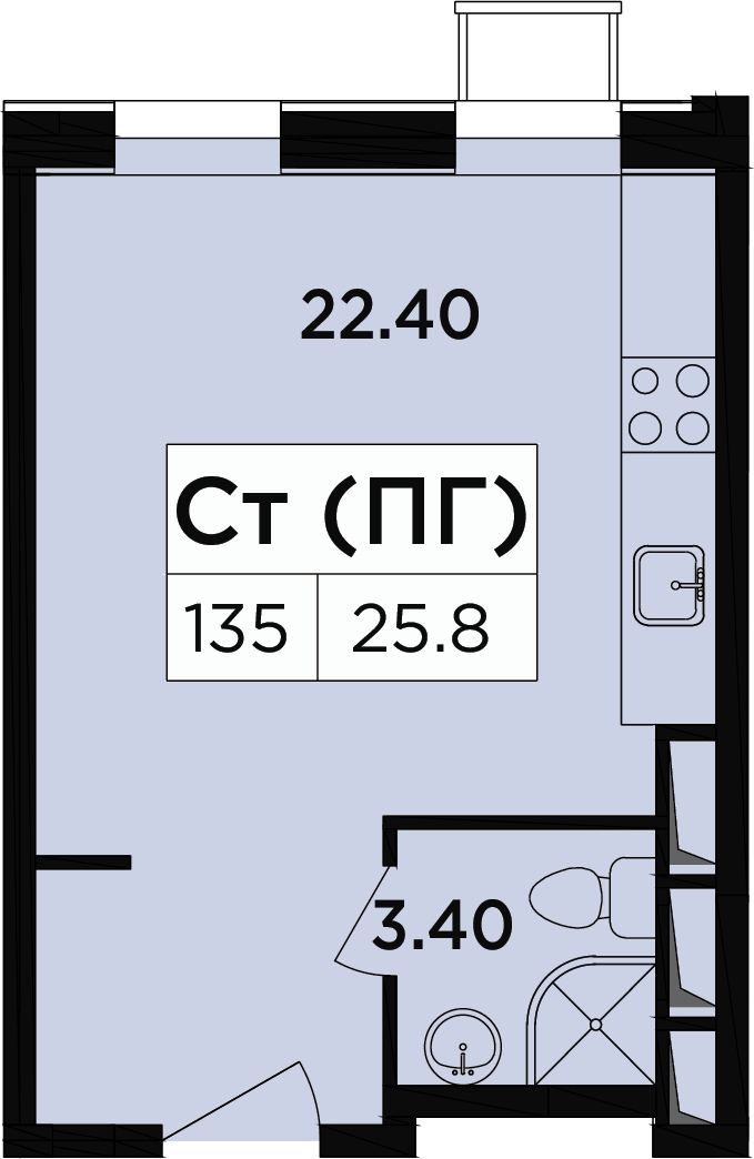 3-комнатная квартира с отделкой в ЖК Микрорайон Домашний на 7 этаже в 7 секции. Дом сдан.