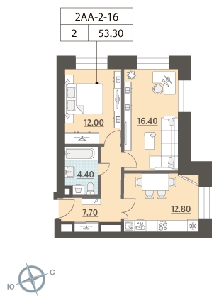 2-комнатная квартира с отделкой в ЖК ЗИЛАРТ на 25 этаже в 1 секции. Сдача в 2 кв. 2022 г.