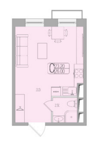 1-комнатная квартира (Студия) с отделкой в ЖК Маяк на 41 этаже в 1 секции. Сдача в 2 кв. 2019 г.