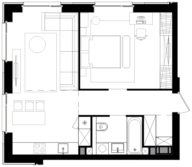 1-комнатная квартира в ЖК Сиреневый Парк на 4 этаже в 4 секции. Сдача в 1 кв. 2024 г.