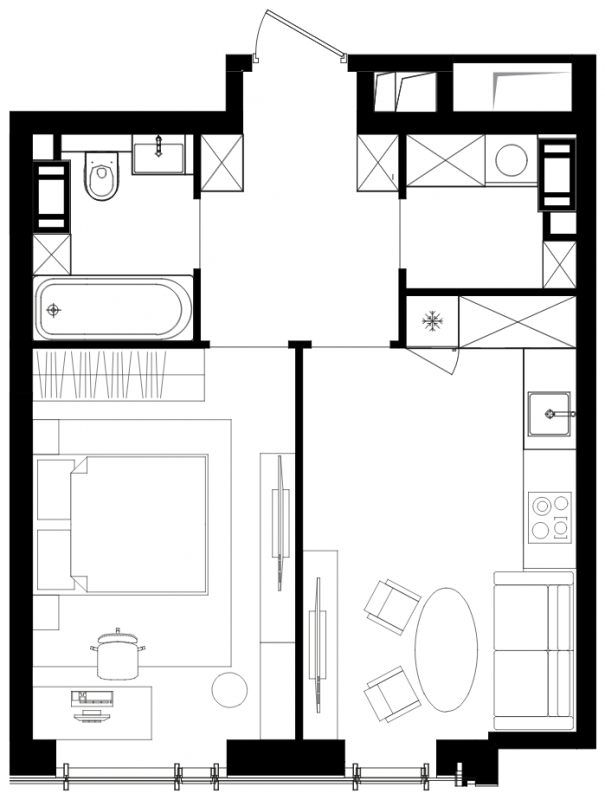 1-комнатная квартира (Студия) с отделкой в ЖК Сиреневый Парк на 23 этаже в 1 секции. Дом сдан.