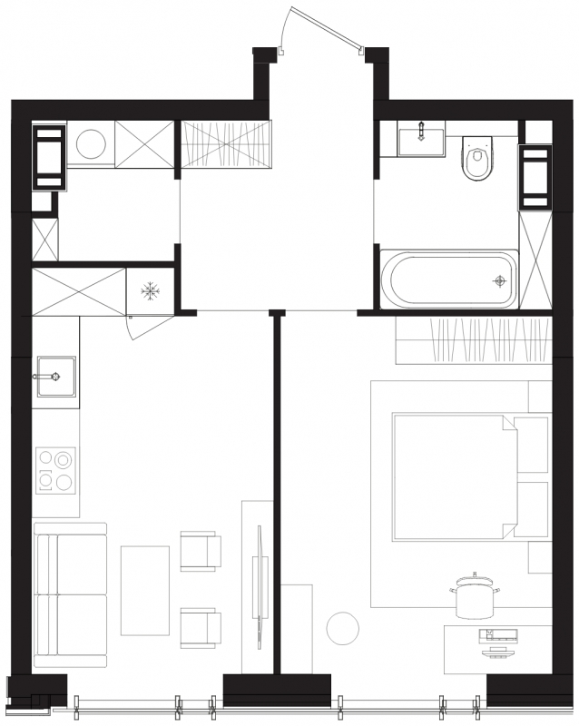 1-комнатная квартира с отделкой в ЖК Сиреневый Парк на 23 этаже в 9 секции. Сдача в 1 кв. 2024 г.
