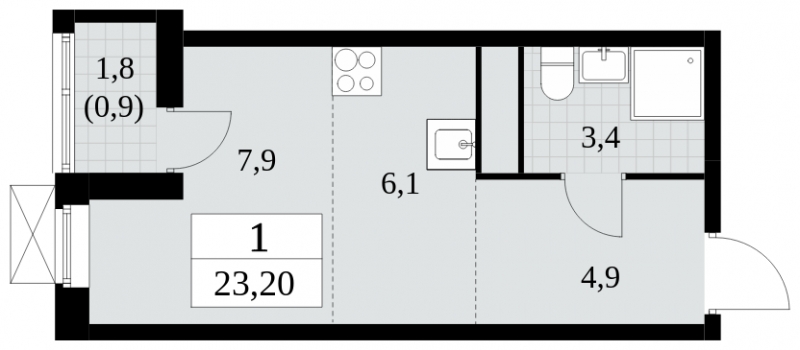 1-комнатная квартира с отделкой в ЖК Цветочные Поляны на 4 этаже в 8 секции. Сдача в 3 кв. 2024 г.
