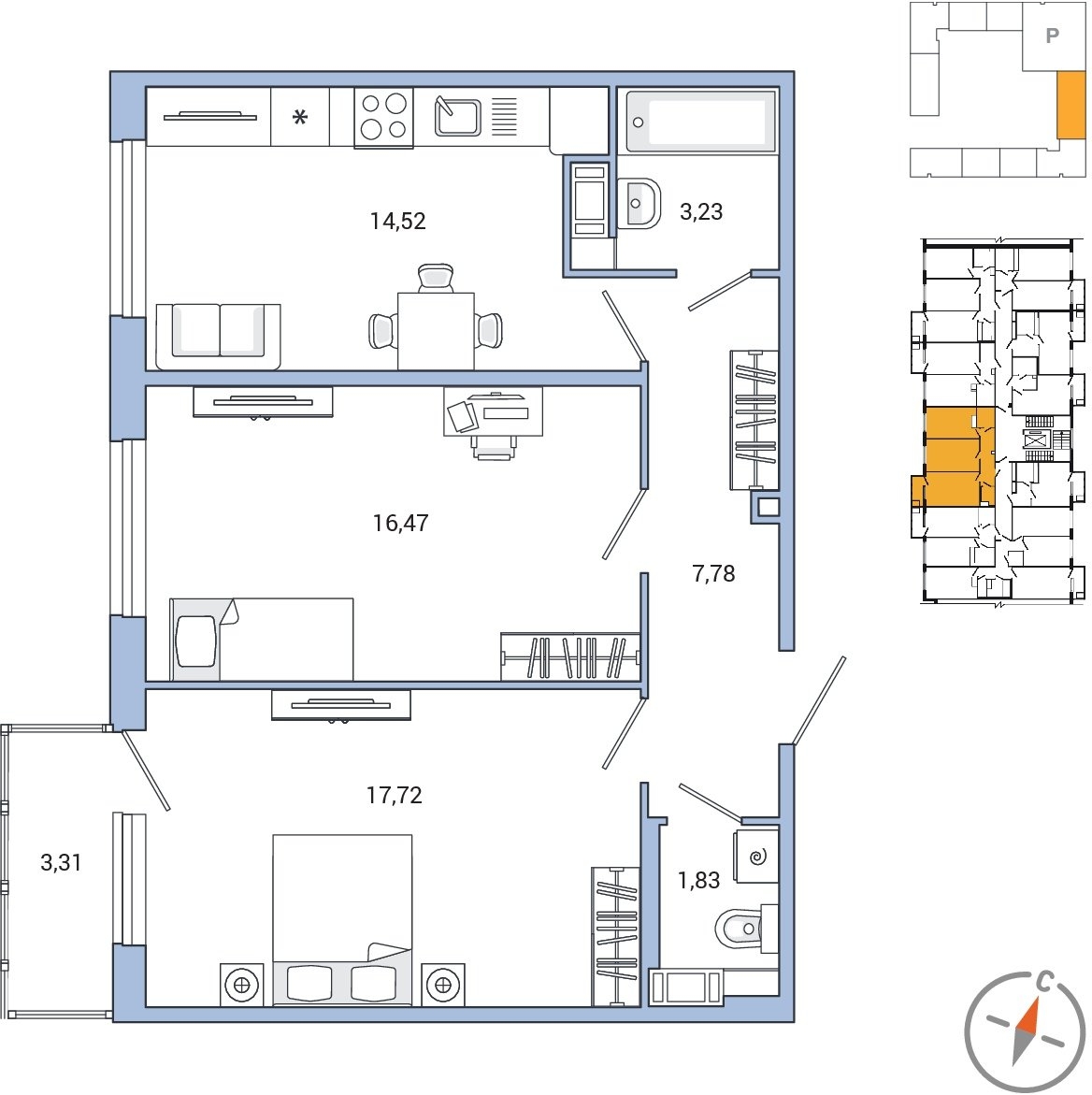 1-комнатная квартира с отделкой в ЖК Сиреневый Парк на 13 этаже в 9 секции. Сдача в 1 кв. 2024 г.