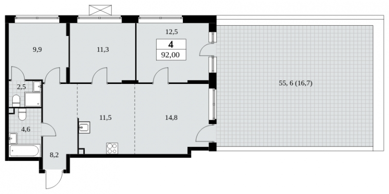 3-комнатная квартира с отделкой в ЖК Сиреневый Парк на 22 этаже в 9 секции. Сдача в 1 кв. 2024 г.