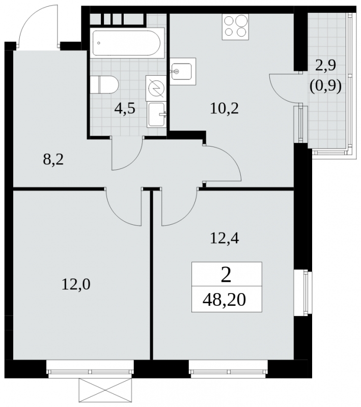 1-комнатная квартира (Студия) в ЖК Сиреневый Парк на 6 этаже в 6 секции. Сдача в 1 кв. 2024 г.