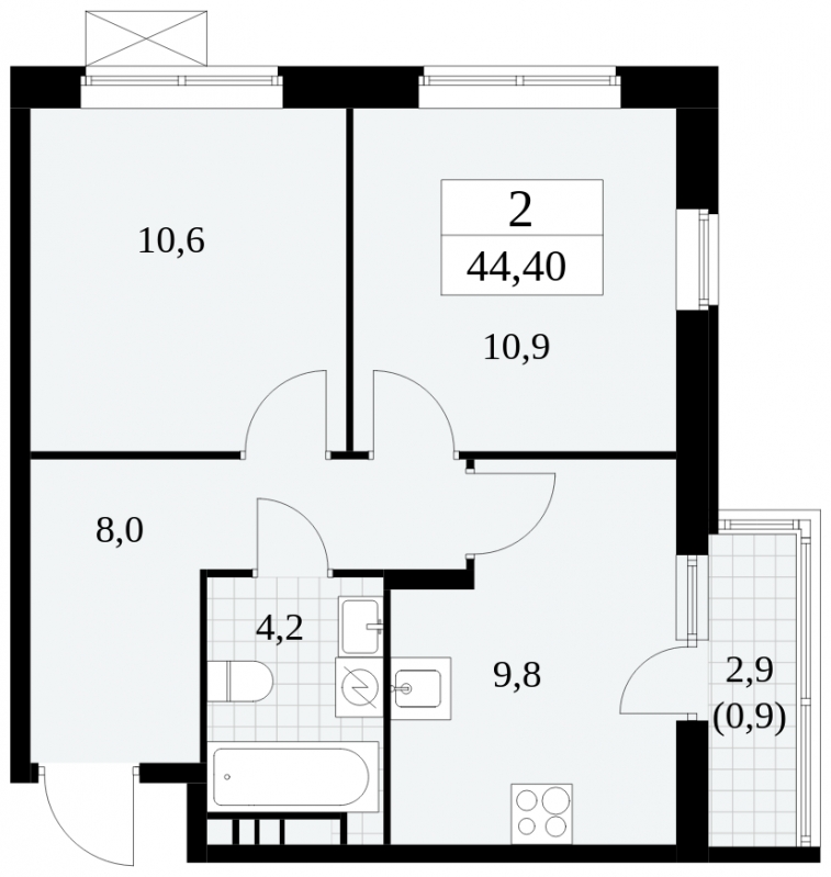 1-комнатная квартира (Студия) в ЖК Сиреневый Парк на 10 этаже в 1 секции. Сдача в 1 кв. 2024 г.