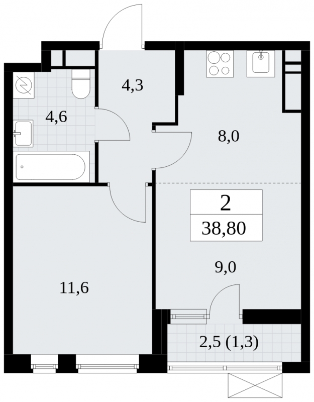 3-комнатная квартира в ЖК Сиреневый Парк на 7 этаже в 6 секции. Сдача в 1 кв. 2024 г.