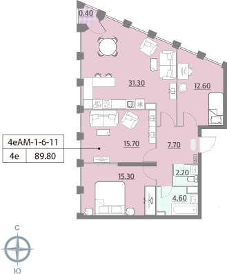 2-комнатная квартира с отделкой в ЖК ЗИЛАРТ на 15 этаже в 1 секции. Сдача в 2 кв. 2022 г.
