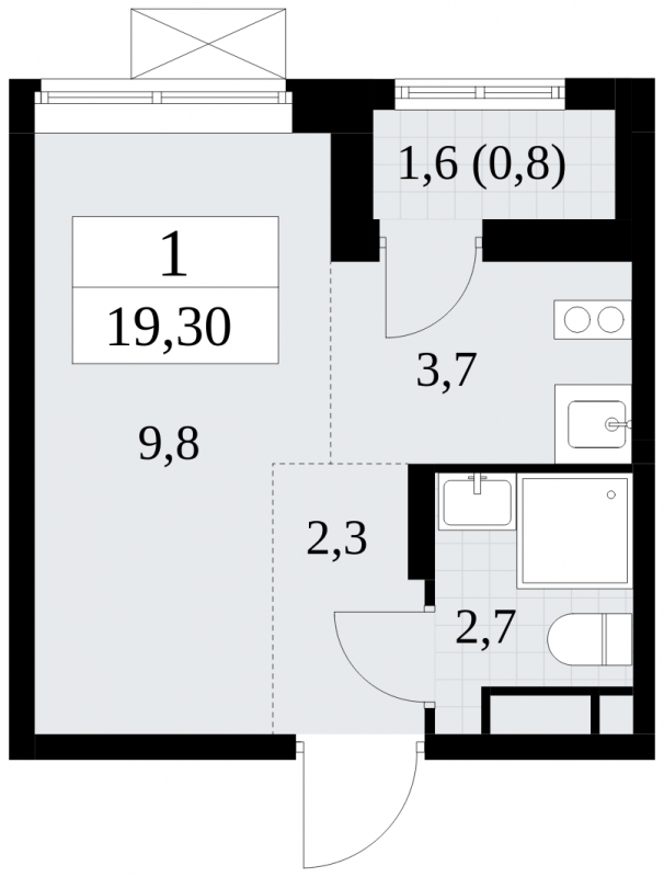 1-комнатная квартира в ЖК Сиреневый Парк на 16 этаже в 1 секции. Сдача в 1 кв. 2024 г.